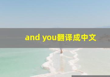 and you翻译成中文